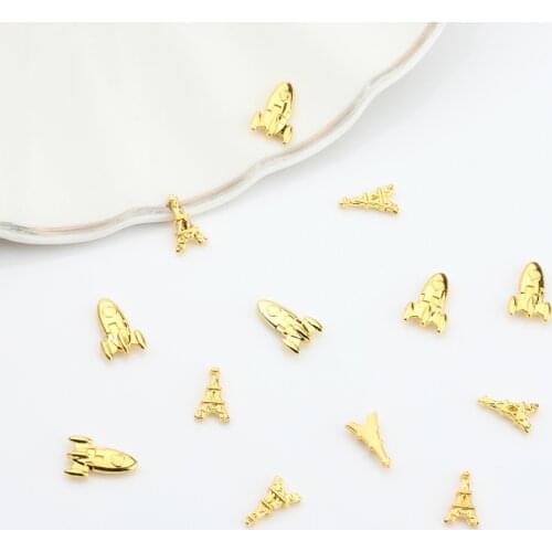 100pcs/lot Alloy Golden Eiffel Tower Metal Art Decorations New Arrive Alloy Charms Jewelry on Salon Supplies