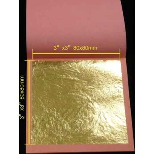 20 booklets 25 sheets per booklet 500 sheets 8X8cm 99.99% Genuine gold leaf foil sheet 24k Gold Leaf