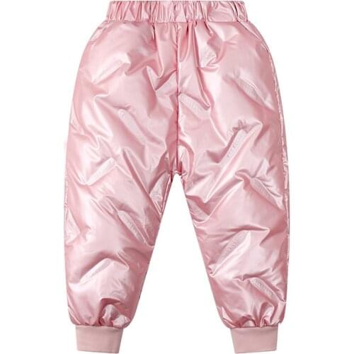 2021 Girls Boys Warm Down Pants Winter Clothes Children Down Trousers Kids Leggings Boys Clothing Toddler Baby Padded Trousers