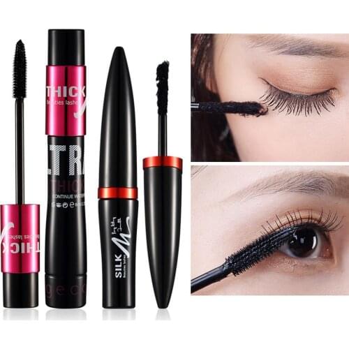 4D Silk Fiber Lash Mascara Black Curling Mascara Volume Quick Dry Thick Mascara Extension Lengthening Eyelashes Cosmetics