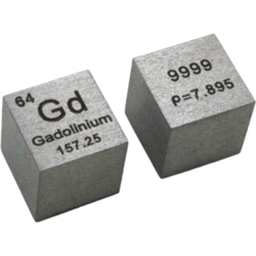Free shipping High Purity 99.99 Pure Gadolinium Gd Carved Element Periodic Table 10mm Cube