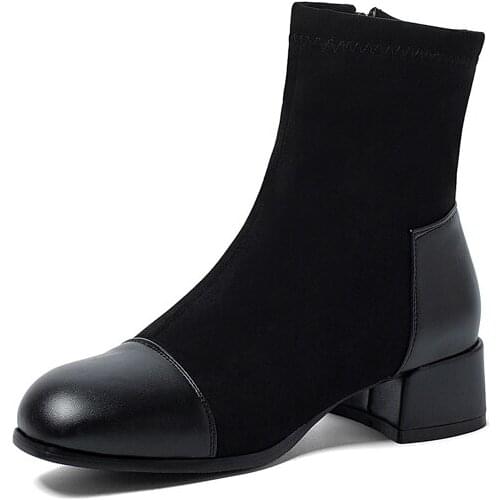 Big Size Simple splicing boots boots women shoes ankle boots for women ladies boots shoes woman winter