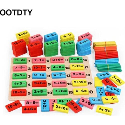 Wooden Math Toys Montessori Early Educational Toy for Children Domino 3-4-5-6-7 Years Old Game Kids Funny Gifts
