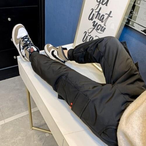 Childrens trousers, childrens down pants boys and girls overalls winter clothes thickened baby warmth outer pants