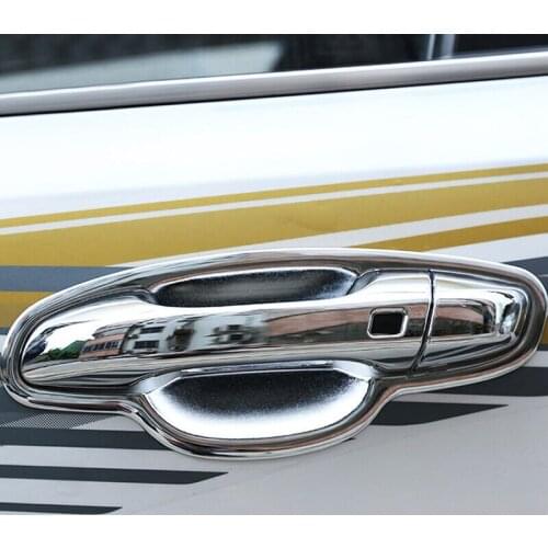 For Kia Sportage QL 2017 2018 Chrome Door Handle Bowl Cover Cup Cavity Trim Insert Catch Molding Garnish Decoration Car Styling