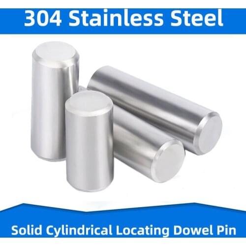 304 Stainless Steel Cylindrical Locating Dowel Pin Fixed Bolt Solid Dowels Fixing Rod Positioning Fasteners M4 M5