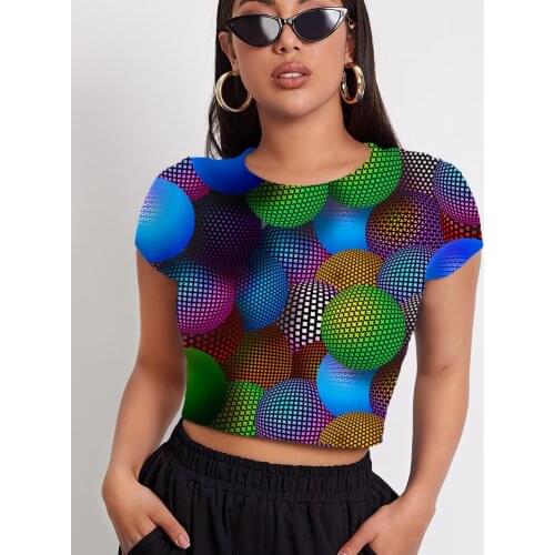3d Tshirt Colorful T shirt Women Dots T-shirts 3d Harajuku Tshirts Casual Novel Tshirt Printed Short Sleeve Hip Hop Casual Tops