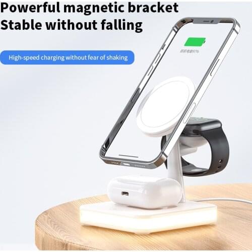 25W 3 in 1 Magnetic Wireless Charger Qi Fast Charging Station for Magsafe iPhone 12 Pro Max Chargers for Apple Watch Airpods Pro