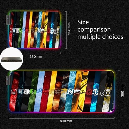 Merrigo RGB Best-selling New Product CSGO League Team Four USB Ports Connected To Mouse Keyboard U Disk LED Large Mouse Pad Xxl