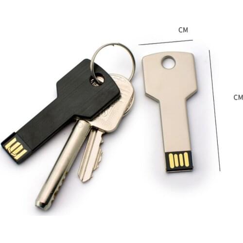 Key Shape Metal USB Flash Pen Drive Memory Stick 32GB 8GB 16GB 4GB 64GB USB 2.0 Customize LOGO Pendrive(over 10pcs free logo)