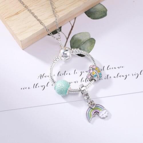 BAOPON Fashion Style Jewelry Collier Rainbow Of Love Statement Pendant Necklace For Women Lovers Fashion Gift Special Offer