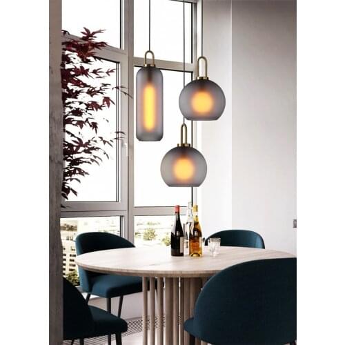 Nordic glass pendant light smoke pendant lamp Europe lighting E27 living room hanging light modern lighting