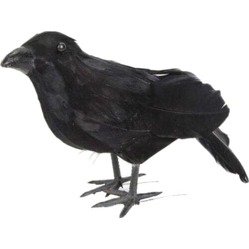 Realistic Foam Halloween Crow Raven Model Tree Ornament Outdoor Pest Control