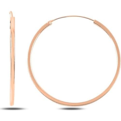 Silver 925 Sterling 35mm Simple Ring Earrings