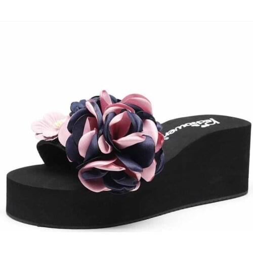 New Flip Flops Summer shoes woman Beach Sandals Womens Slippers Female Flat Sandals Rhinestone wedge pantoufle femme