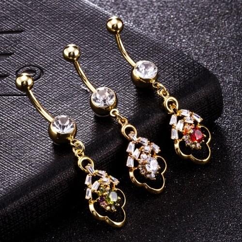 Western style Steel Belly Button Rings Crystal Piercing Navel Style Piercing Navel Earring Belly Piercing Sex Body Jewelry