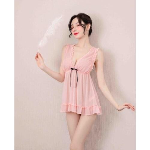 High-end Lace Halter Dress Skirt Maid Uniform Erotic Nightdress Miniskirt Woman Dress Adult Games Cosplay Maid Sexy Lingerie