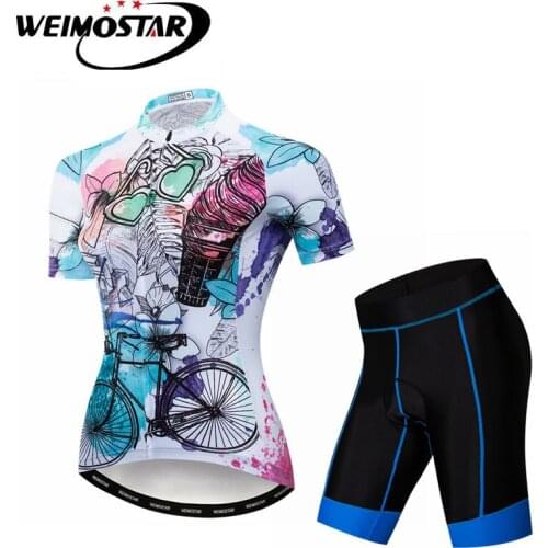 Weimostar Women 2019 Cycling Jersey Set Breathable Maillot Roupa Ciclismo Cycling Clothing Short Sleeve Bicicleta Cycle Jersey