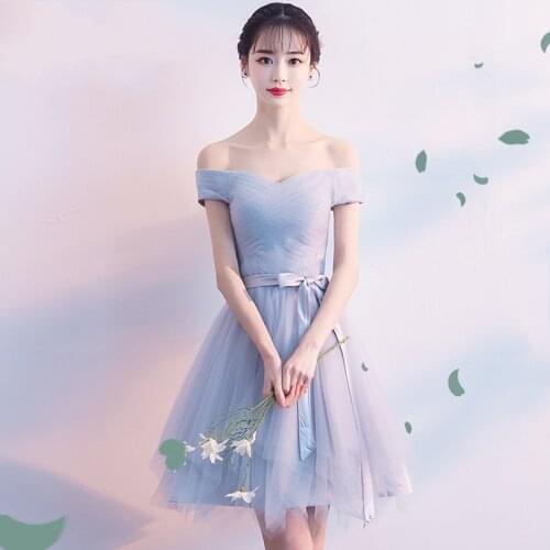 Beauty Emily Grey Lace Bridesmaid Dresses 2019 Long A-line Wedding Party Gown Formal Dress Robe De Soiree