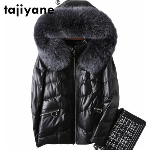 Womens Fur Coat Female Autumn Winter Real Genuine Leather Jacket Women Clothes 2021 Fox Fur Hooded Korean Sheepskin Down Coat