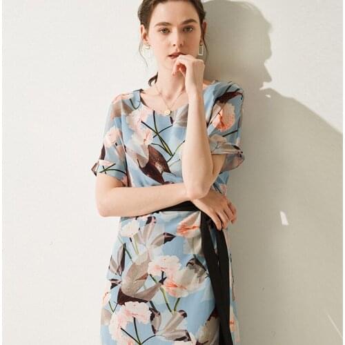 Silk dress sunflower 2019 women summer dresses bohemian beach plus size maxi plus size long robe sexy blue floral Lace up loose