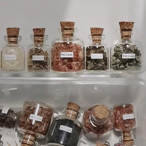 1Pc 1/12 Dollhouse Miniature Glass Magic Medicine Bottle with Cork Stopper Model Toys Doll Accessories