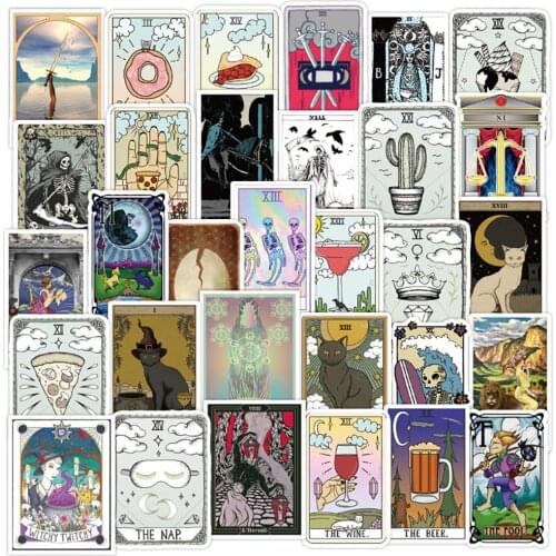 10/30/50PCS Mixed TAROT Card Divination Graffiti Stickers Motorcycle Travel Luggage Guitar Skateboard Waterproof Classic Sticker