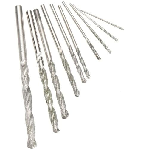 10Pcs 0.8mm-4.0mm HSS Twist Drilling Bits Straight Shank Diamond Tipped Drill Bit for Electrical Metal/Wood/Plastic Drills Tool