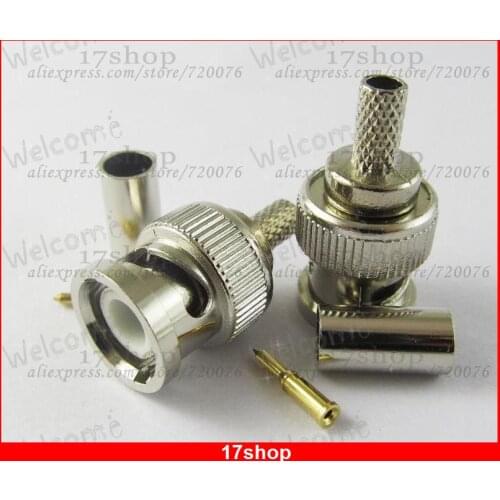 100pcs x 3 Piece BNC Male Plug Crimp RG58 RG142 RG400 LMR195 RG223 Coaxial Connector
