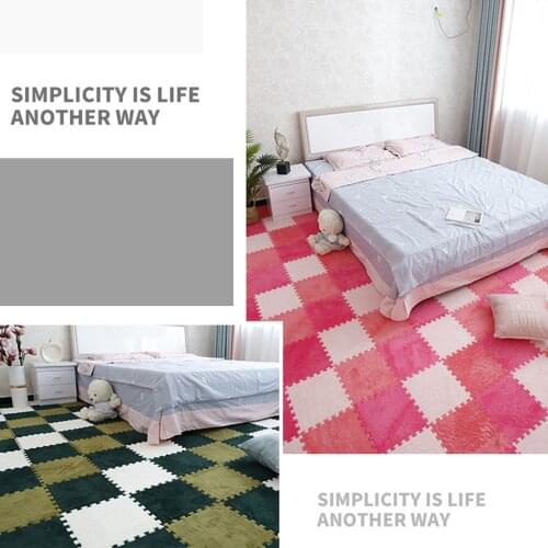 11.81Inch Patchwork Square Polyester Velvet Eco-friendly Puzzle Carpet Colorful Home Textile Rug Home Floor Decor Easy To Carry