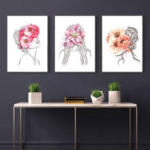 Abstract Girl Flower DIY Diamond Painting Cross Stitch Full Square Drill Woman Floral Embroidery Mosaic Home Decor Art
