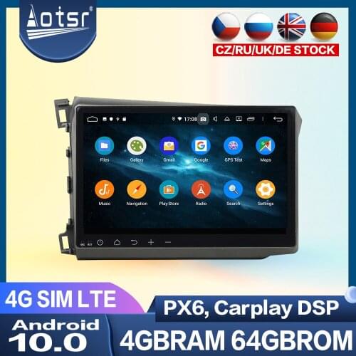 Car GPS Navigation DVD Player For Honda Civic 2011-2015 Android Multimedia Player Radio Tape Recorder PX6 Stereo Head Unit DSP