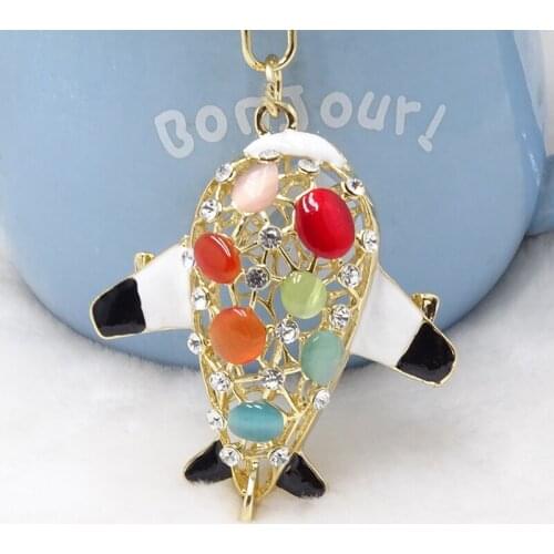 Novelty small aircraft key chain personality men and women handbag accessories key accessories gift gift opal paint key ring