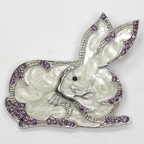 12pcs/lot Wholesale Fashion Brooch Rhinestone Enamel Bunny Easter Pin brooches Jewelry gift C101966