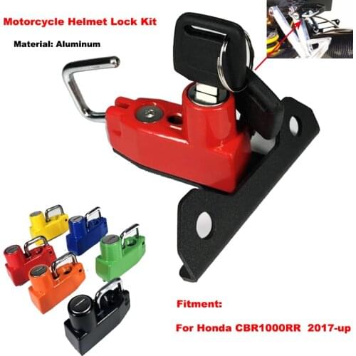 CBR1000RR Motorcycle Helmet Lock with 2 Keys for Honda CBR1000 RR CBR 1000RR 2017 2018 2019-ON Aluminum 6 color Helmet Lock