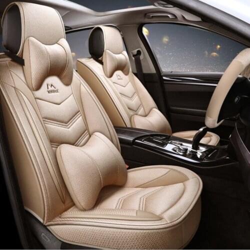 Flax auto custom real leather car seat cover For vw golf 4 5 VOLKSWAGEN polo 6r 9n passat b5 b6 b7 Touareg Tiguan car seats