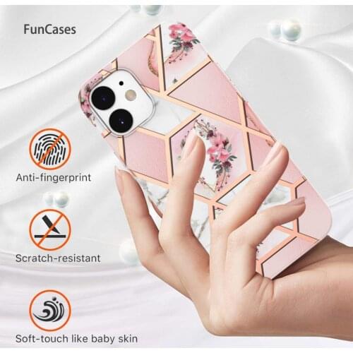 Flower Marble Cases For telefoon Apple iPhone 12 Case Luxury Rhinestone Cover Apple iPhone telefon 12 Pro Carcasa IMD Phone Cove