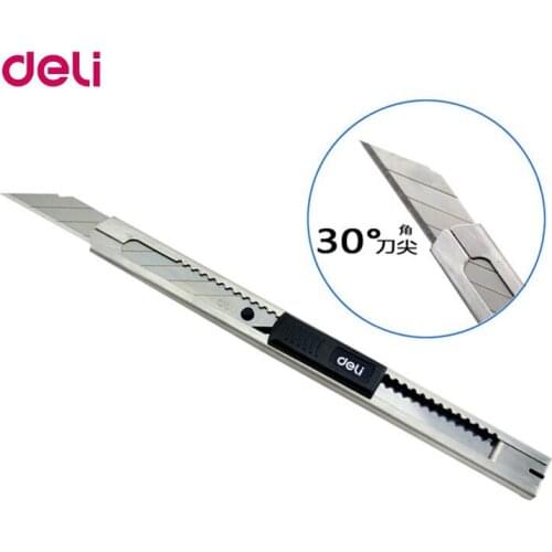 Deli High Quality Zinc Alloy Self-Locking Function Safety For Carving Open Box Wallpaper Cutter Utility Knife