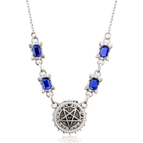 Dongsheng Anime Jewelry Black Butler Blue Crystals Choker Necklace Women Accessories Elegant Pendants Maxi Necklaces