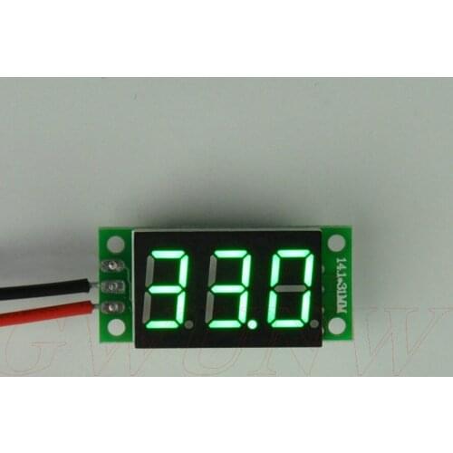 GWUNW BY336V {Two line} DC 3.3-30.0V (30V) 3 bit 0.36inch digital voltmeter Panel Meter red blue green yellow Voltage Tester