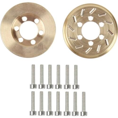 2PCS 1.9 2.2 inch Wheel Brass Internal Counterweight for Axial SCX10 90046 D90 TF2 Traxxas TRX4 1/10 RC Crawler Car