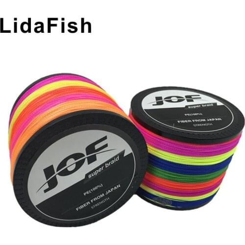 LidaFish Brand 4 Series Seven colors PE Dali Horse Line 1000m LB 4-150 Tension 2-68 kg Biteproof Line Fishing Line