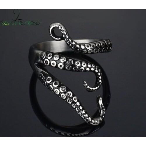 Nextvance Titanium Steel Octopus Ring Punk Antique Silver Color Open Rings Women Men Cocktail Party Jewelry Masculino Anillos