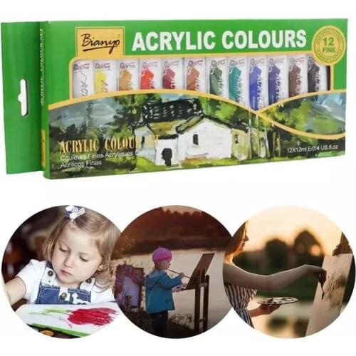 Bianyo Watercolor Paint Essential Set 12 Vibrant Colors Lightweight and Portable Perfect for Budding Hobbyists Kids Adults