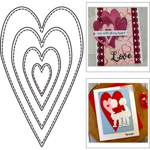 2021 New Heart Frame Nesting Layered Metal Cutting Dies For DIY Craft Making Greeting Card Album Scrapbooking No Clear Stamp Set