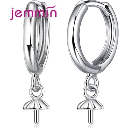 New 925 Sterling Silver Hoop Earrings Jewelry Findings 5 Pairs/Lot For Women Making DIY Components Fashion Jewelry