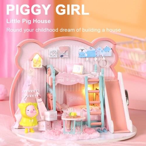 NEW DIY Doll House Toy Wooden Miniatura Kit Dollhouse Toys with Furniture Kit LED Birthday Gifts for Children