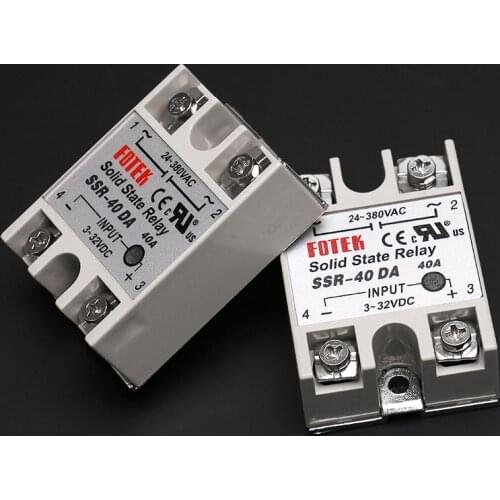 Single Phase Solid State Relay SSR 10DA/25DA/ 40DA DC control AC SSR without plastic cover 3-32V DC TO 24-380V AC SSR