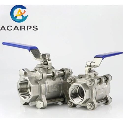 1/2" 3/4" 1" 1-1/4" 1-1/2" 2" 304 Stainless Steel Three-Piece Ball Valve Three-Piece Internal Thread Water Switch Valve