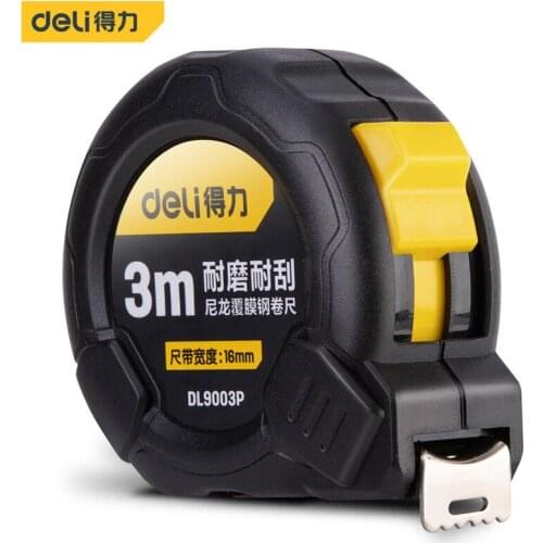 Deli Nylon Coated Steel Tape Accurate Auto Lock Gauging Tool Retractable Ruler Tape Measure Sewing Pull Steel Tailor Flexible